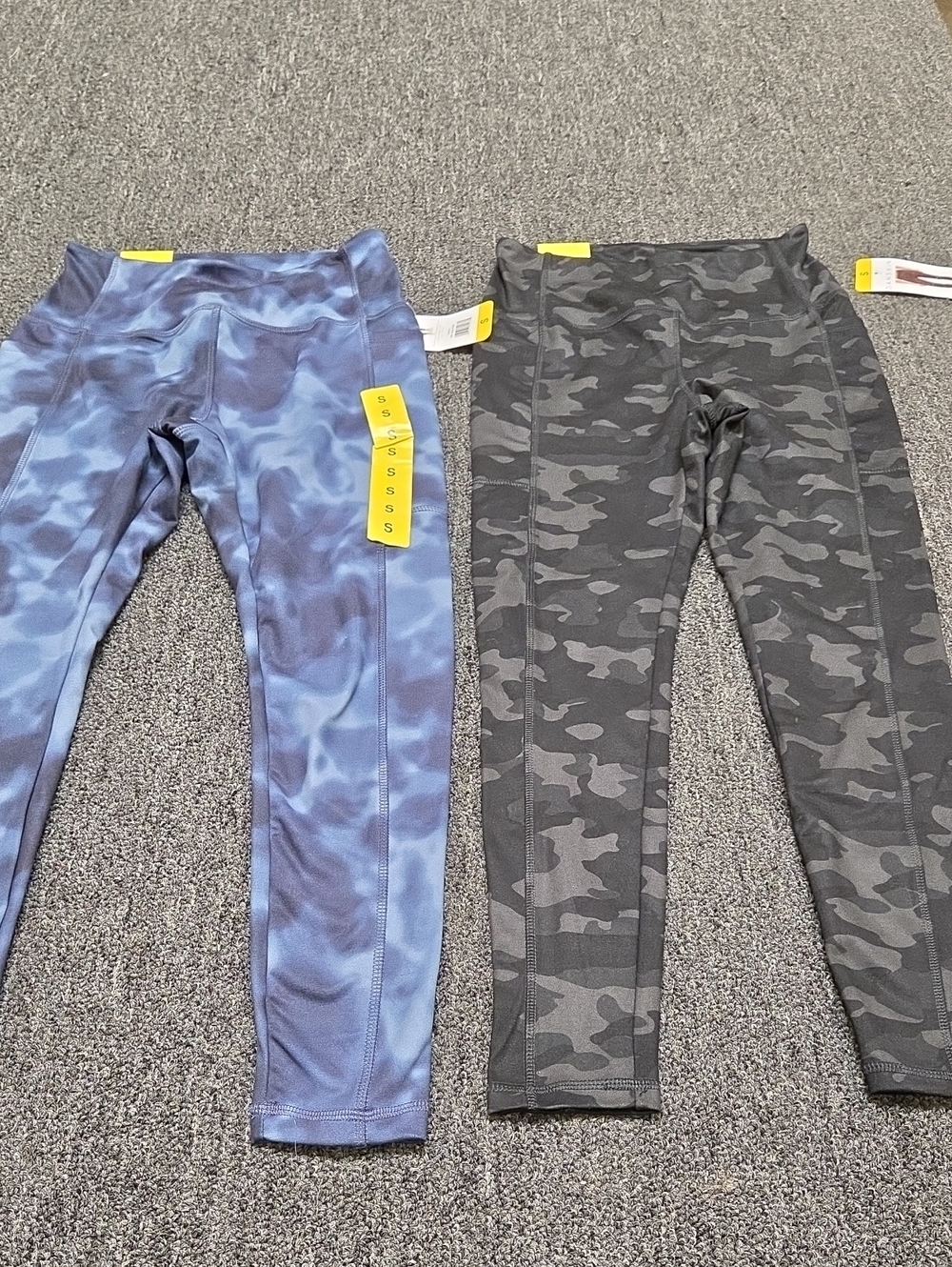 (#4C) 2 Pairs Danskin Blue Camo & Black Camo Leggings